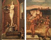 BELLINI, Giovanni Four Allegories: Prudence and Falsehood oil